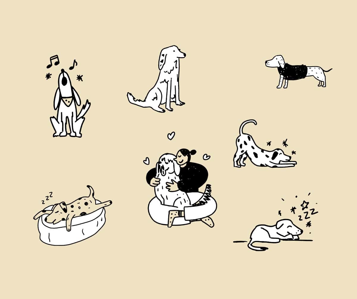 Dog trainer illustrations A logo with the text "By Your Side" in large elegant lettering, with the subtitle "DOG TRAINING COACH" in a smaller font on a golden banner below.