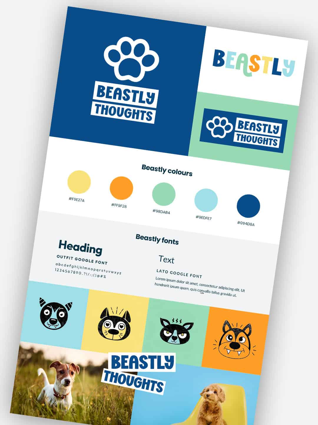 Colour palette for pet business brand