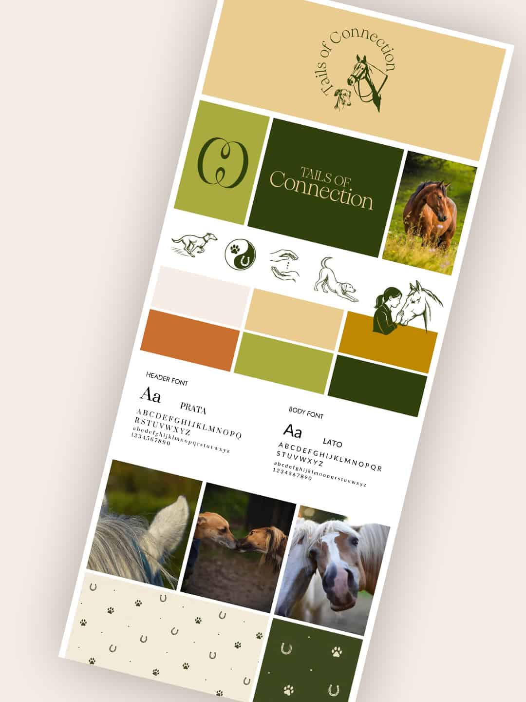 Brand board for canine and equine pet business