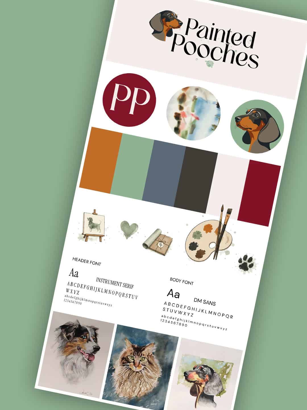 Dog portrait artist brand identity