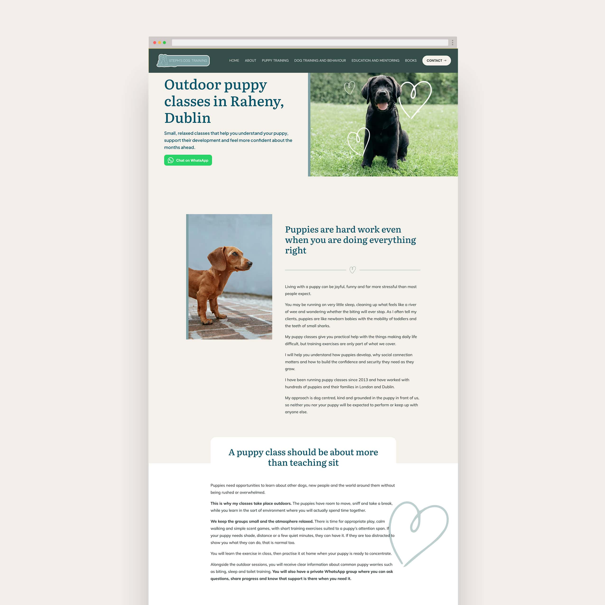 Steph's Dog Training The Creative Canine Dog Trainer website design